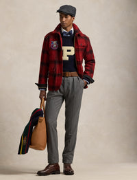 Veste utilitaire en laine écossaise  - Red Black Buffalo Plaid