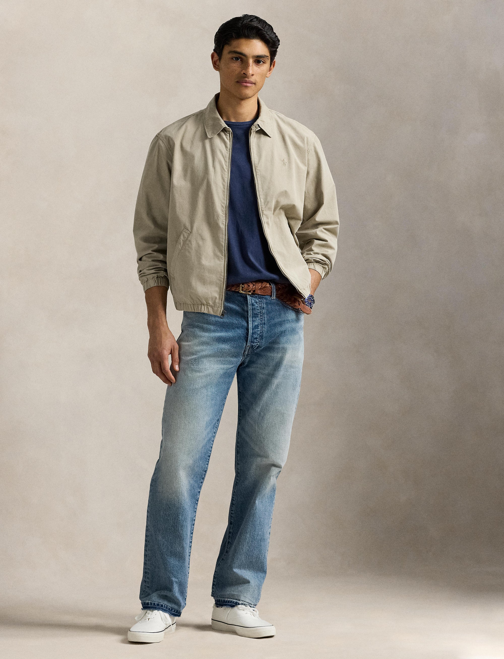 Veste Bayport en popeline teinte - Olive