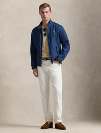 Bedford reversible jacket in linen blend - Rustic Navy & Collection Navy