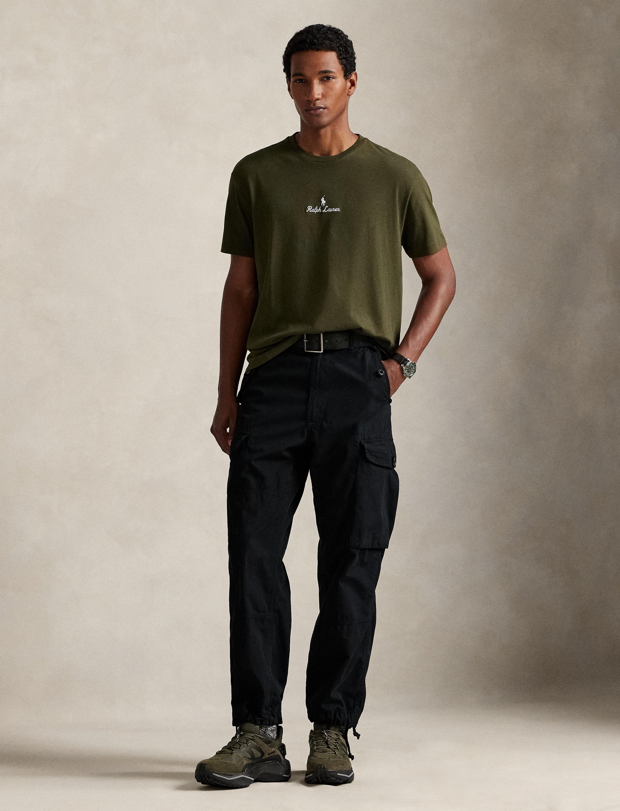T-shirt à logo en jersey Classic Fit  - Company Olive