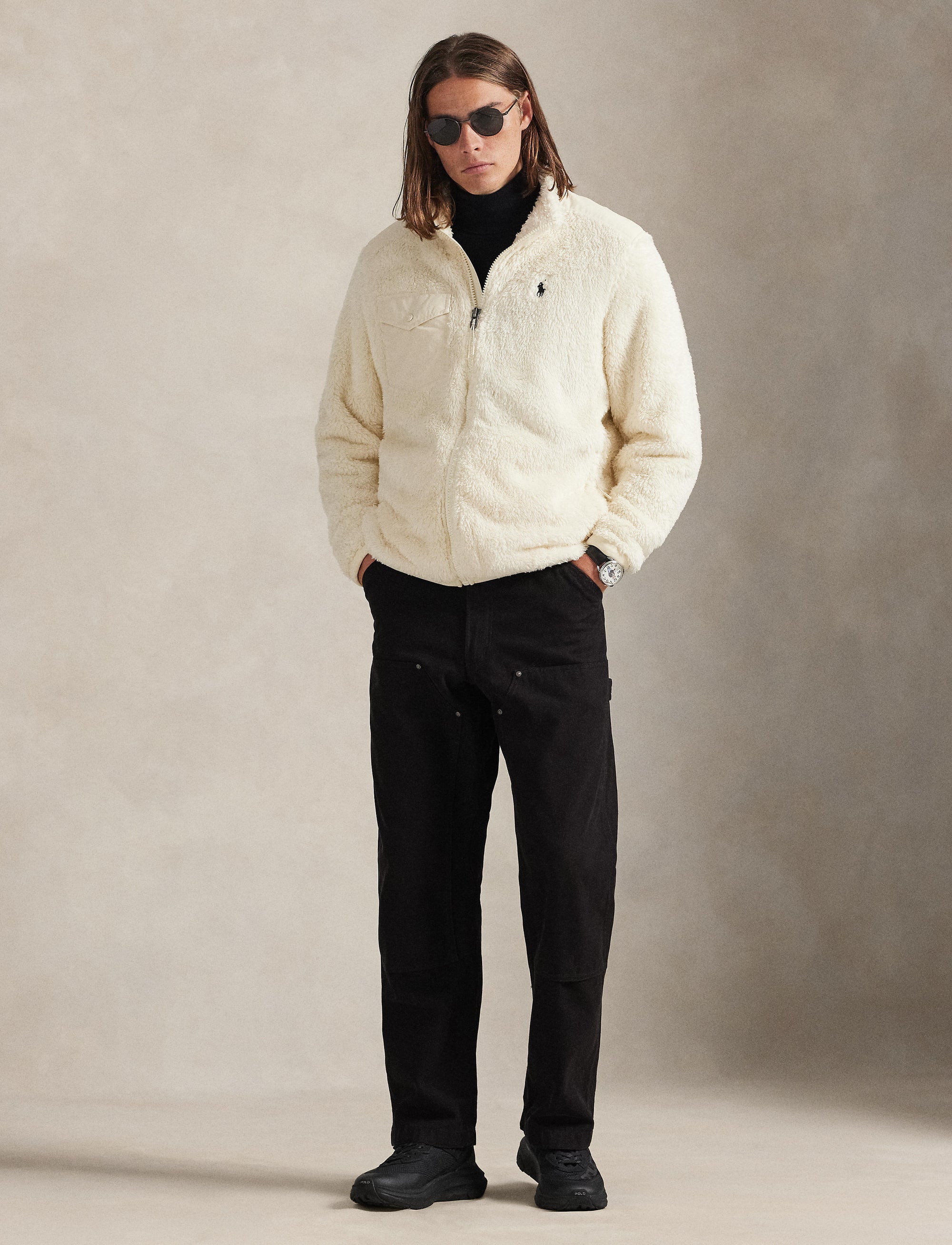 Veste à fermeture zippée - Crème