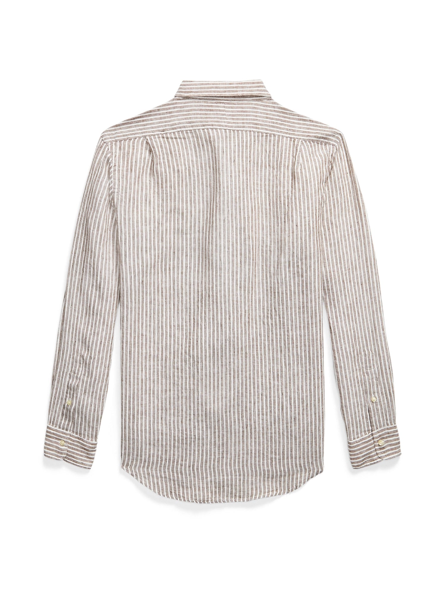 Chemise rayée Custom Fit en lin - Chocolate Mousse & White