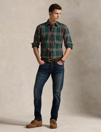 Chemise Oxford ajustée écossaise - Pine, Wine & Multicolore