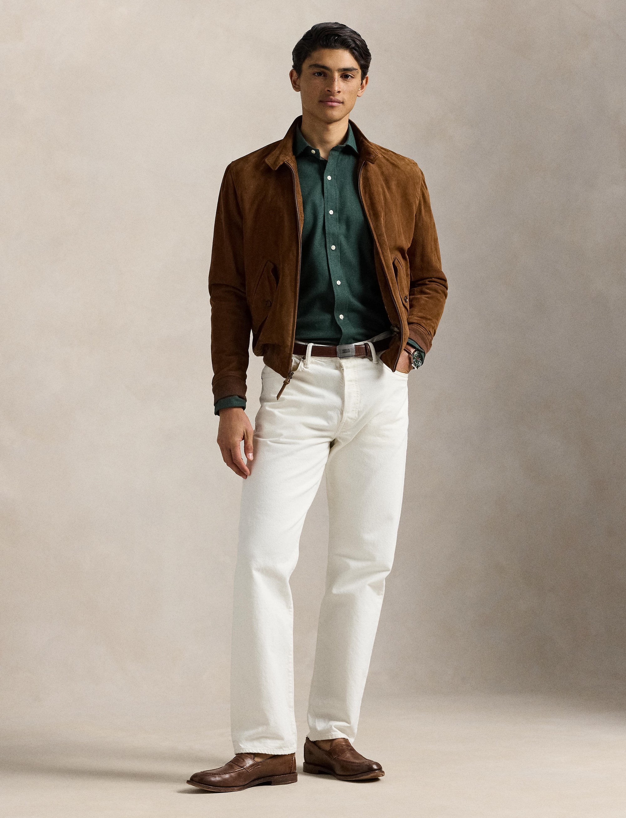 Chemise performance Custom Fit sergé - Landmark Green Heather