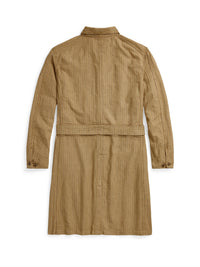 Manteau rayé en lin - Tan & Multicolore