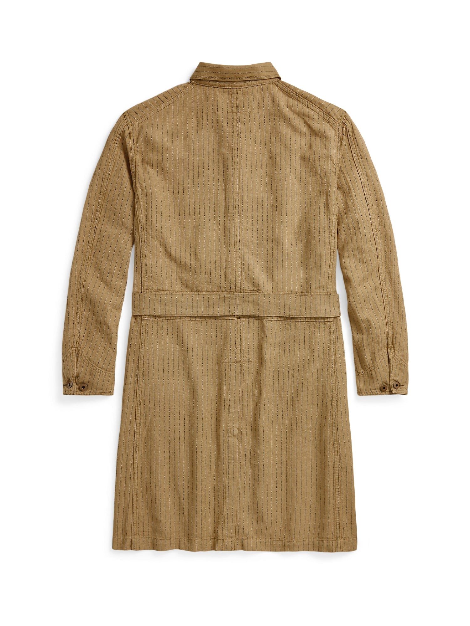 Manteau rayé en lin - Tan & Multicolore