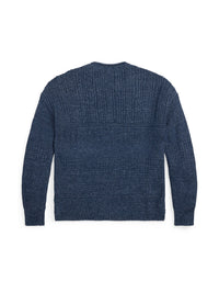 Pull à col roulotté en lin mélangé - Blue & Multicolore