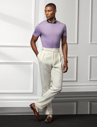 Round-neck T-shirt in Scottish yarn - Purple Haze