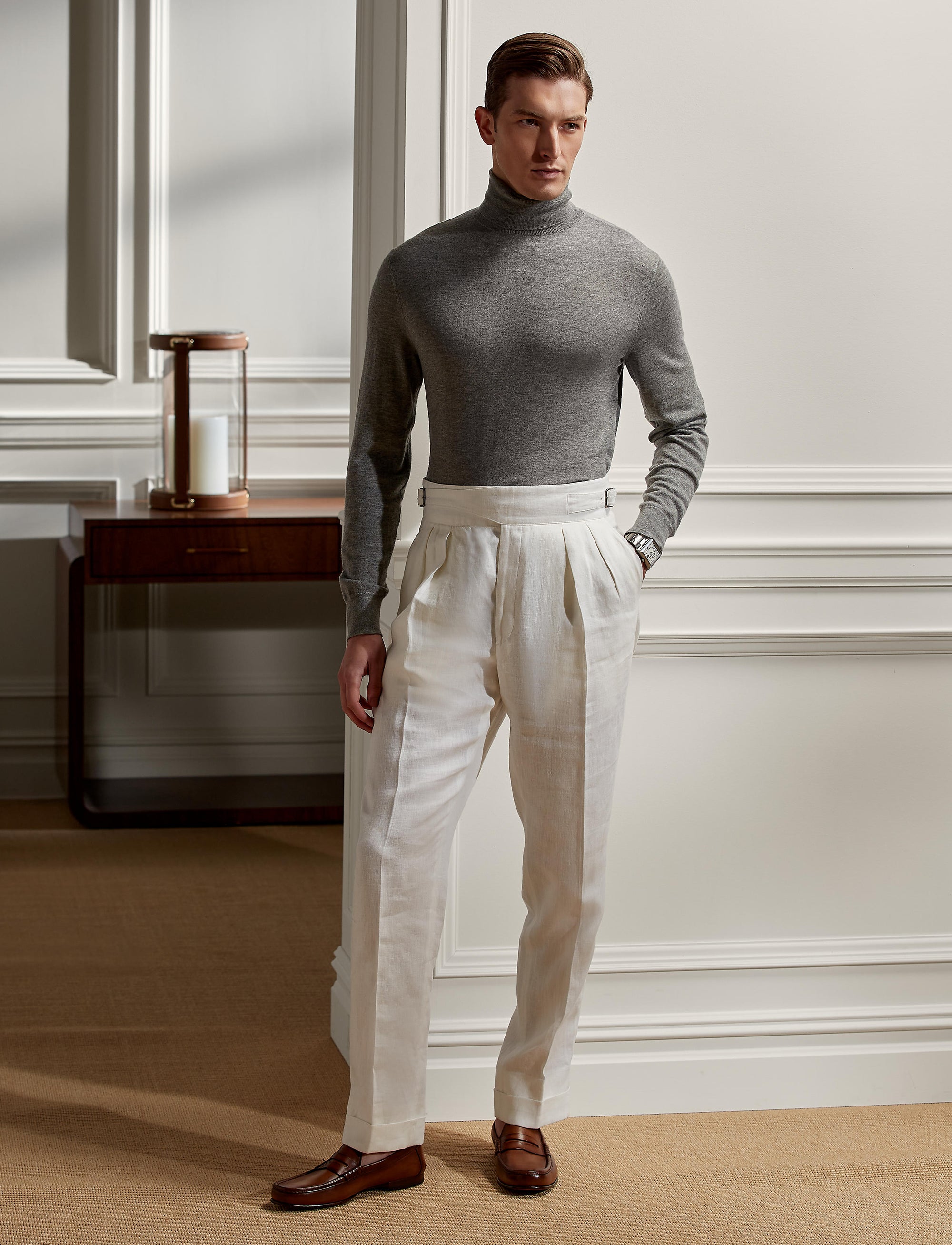 Pull col roulé en cachemire - Gris