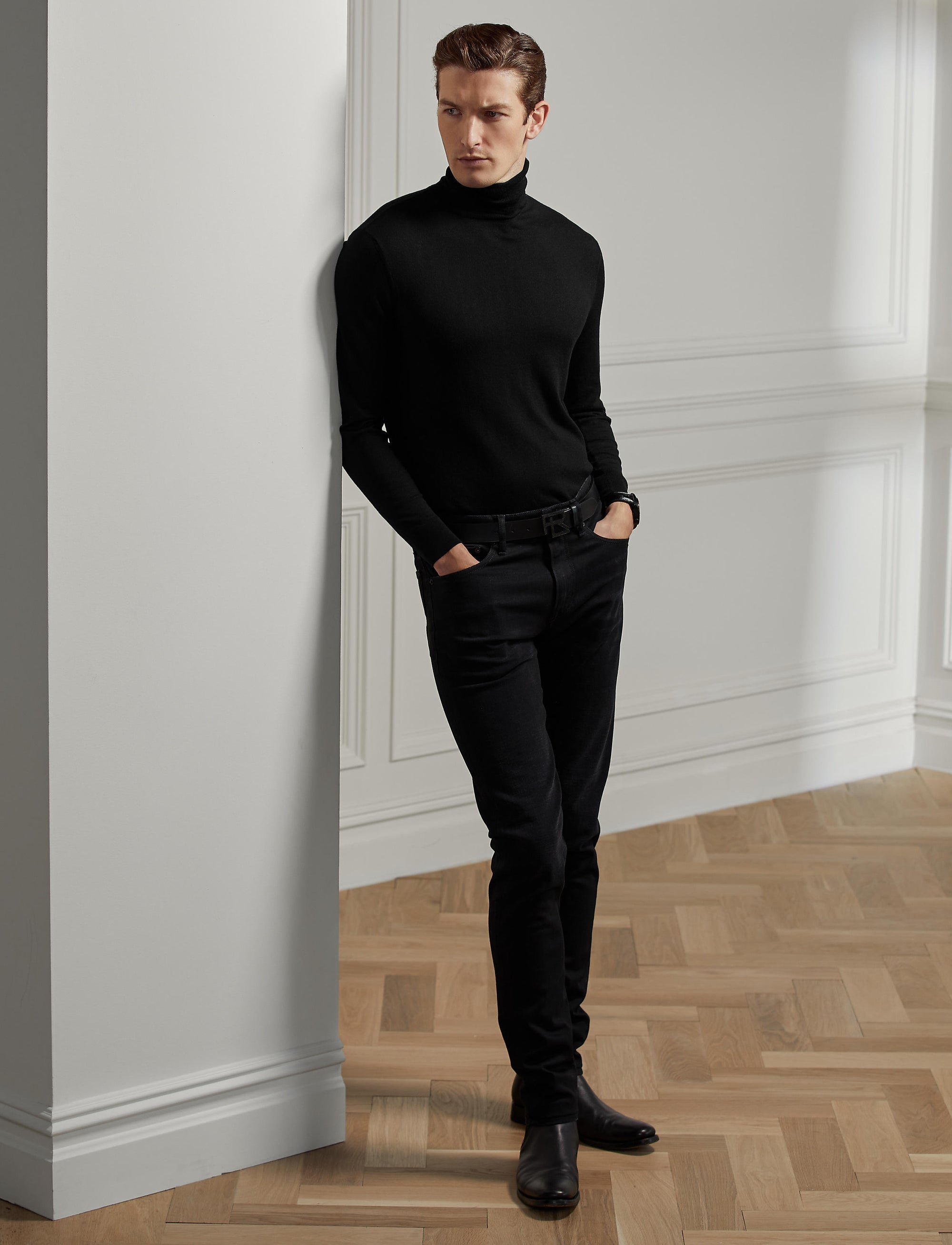 Pull à col roulé en cachemire - Classic Black