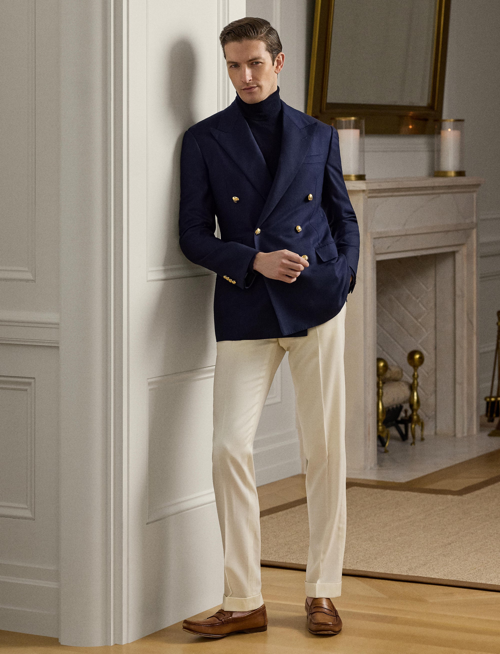 Pull à col roulé en cachemire - Classic Chairman Navy