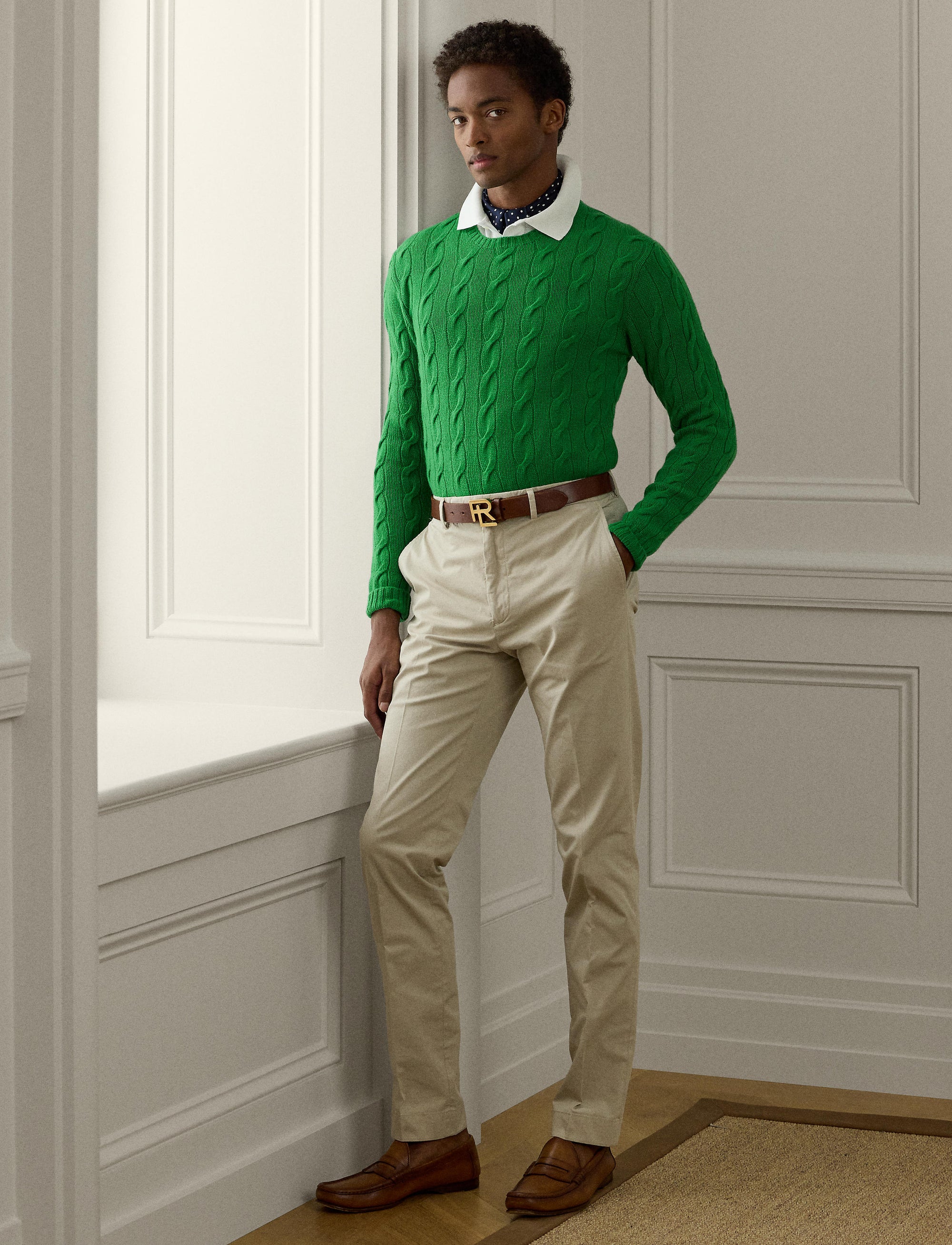 Pull en cachemire torsadé - Vert