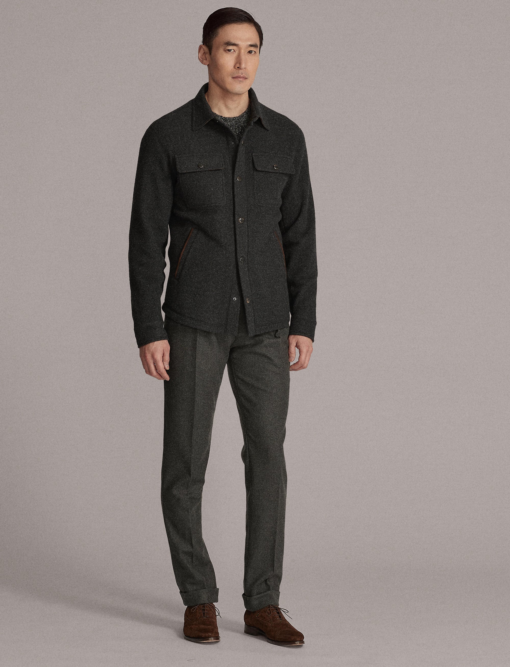 Surchemise en laine - Dark Grey Melange