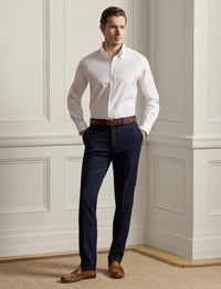 Chemise en grain Oxford délavée - Blanc