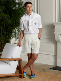 Chemise à monogramme en lin - Optic White