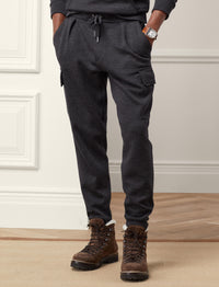 Pantalon de jogging cargo en laine - Charcoal Melange