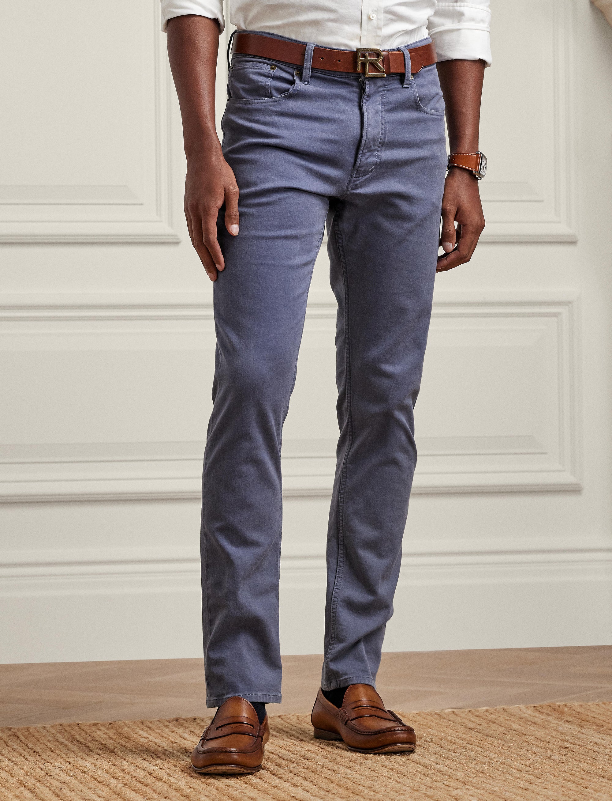 Pantalon slim en dobby stretch - Supply Blue