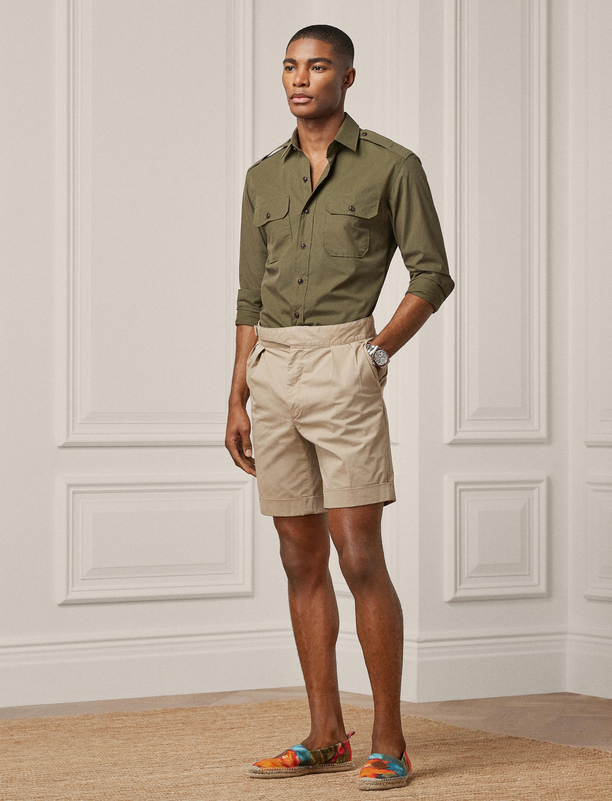 Poplin shirt - Olive Night