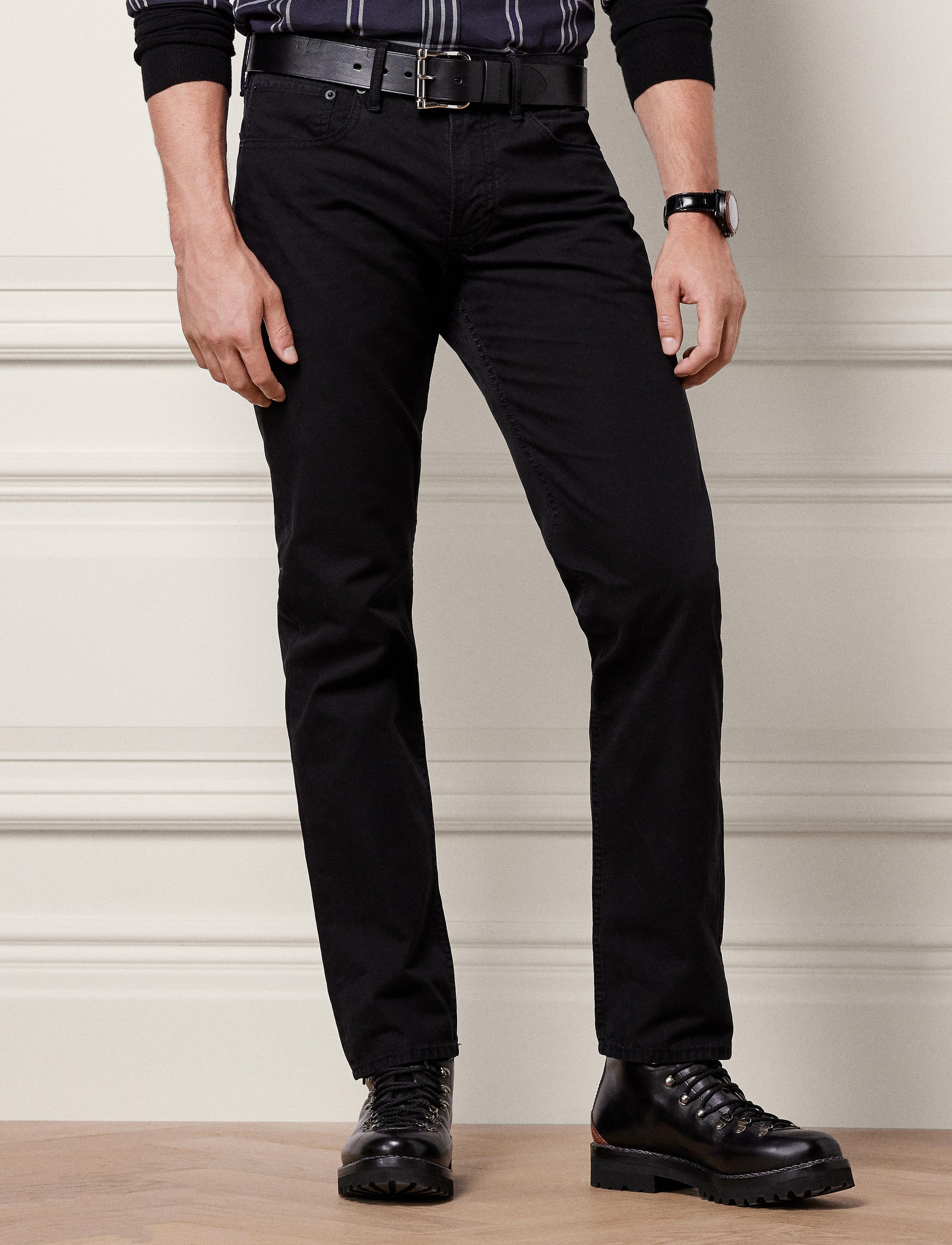 CHECK FRONT - Polo Black