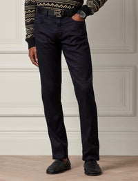 Jean coupe slim en lin et coton stretch - Classic Chairman Navy