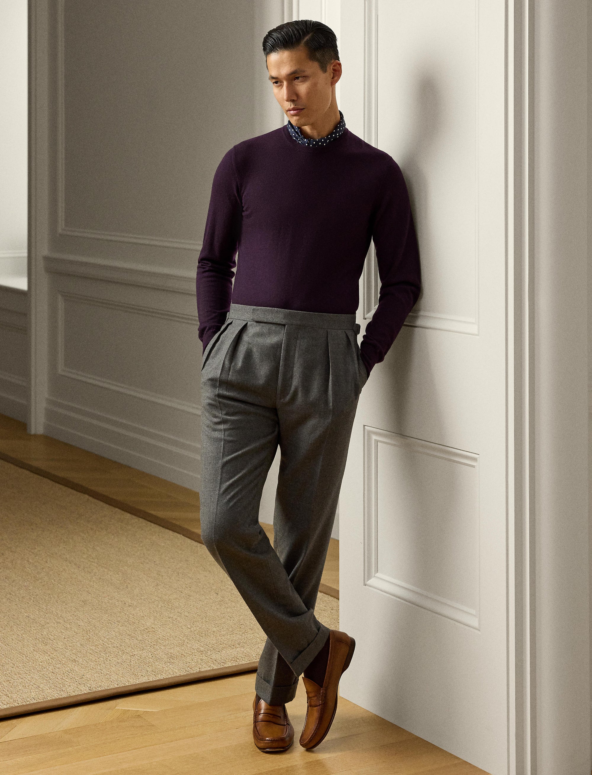 Pull col rond en cachemire - Manor Purple
