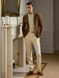 T-shirt à col rond en interlock  - Classic Cream