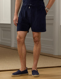 Cotton terry drawstring shorts - Classic Chairman Navy