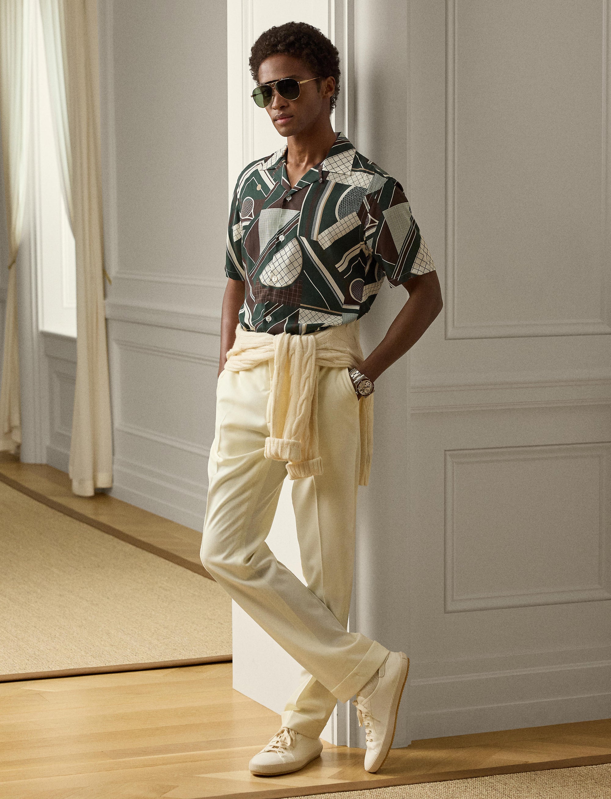 Chemise safari à motif tennistique - Multicolore