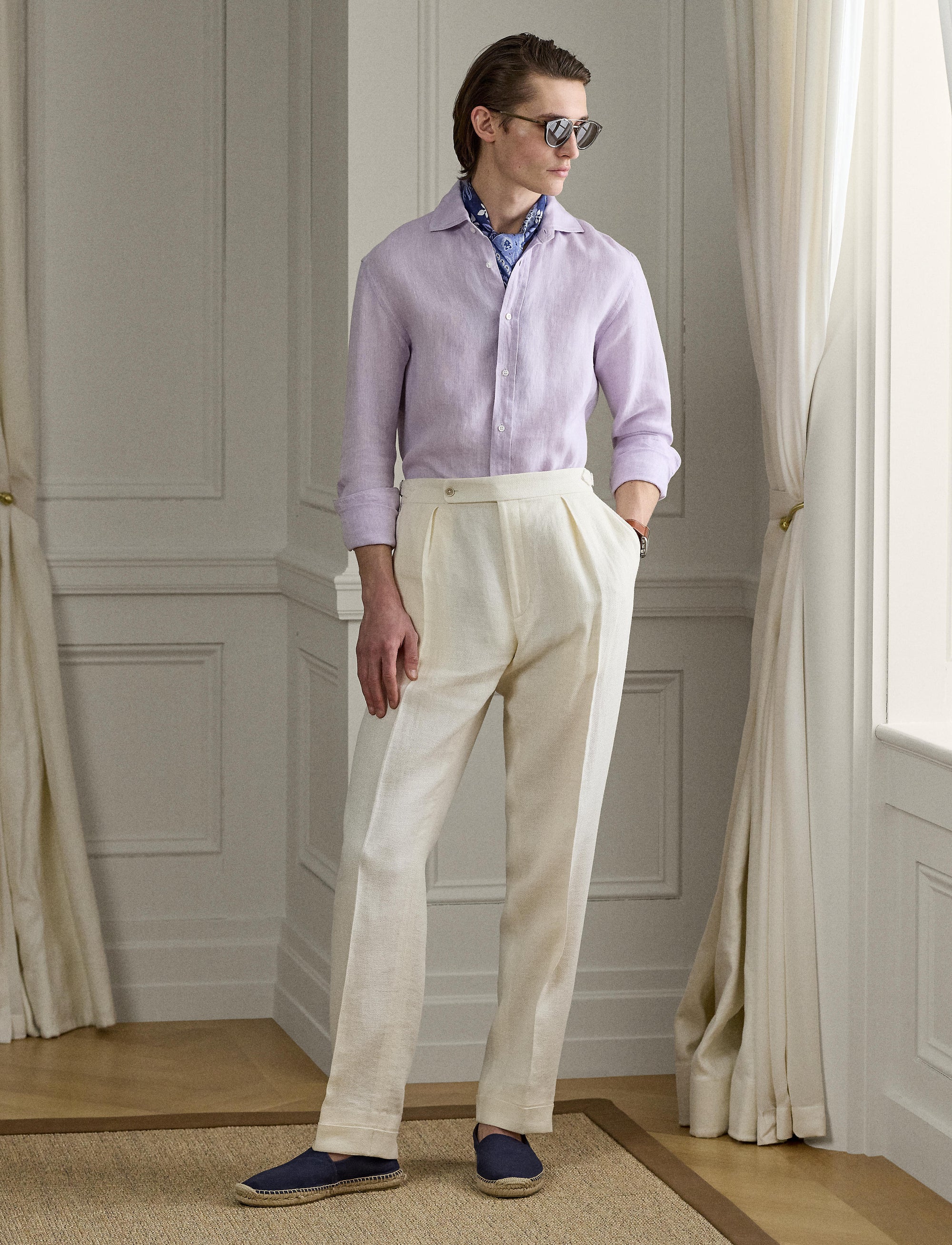 Chemise en lin natté - Lilac Breeze