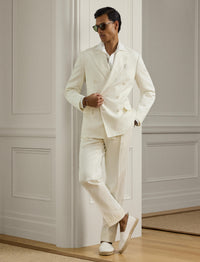 Shirt in braided linen - White