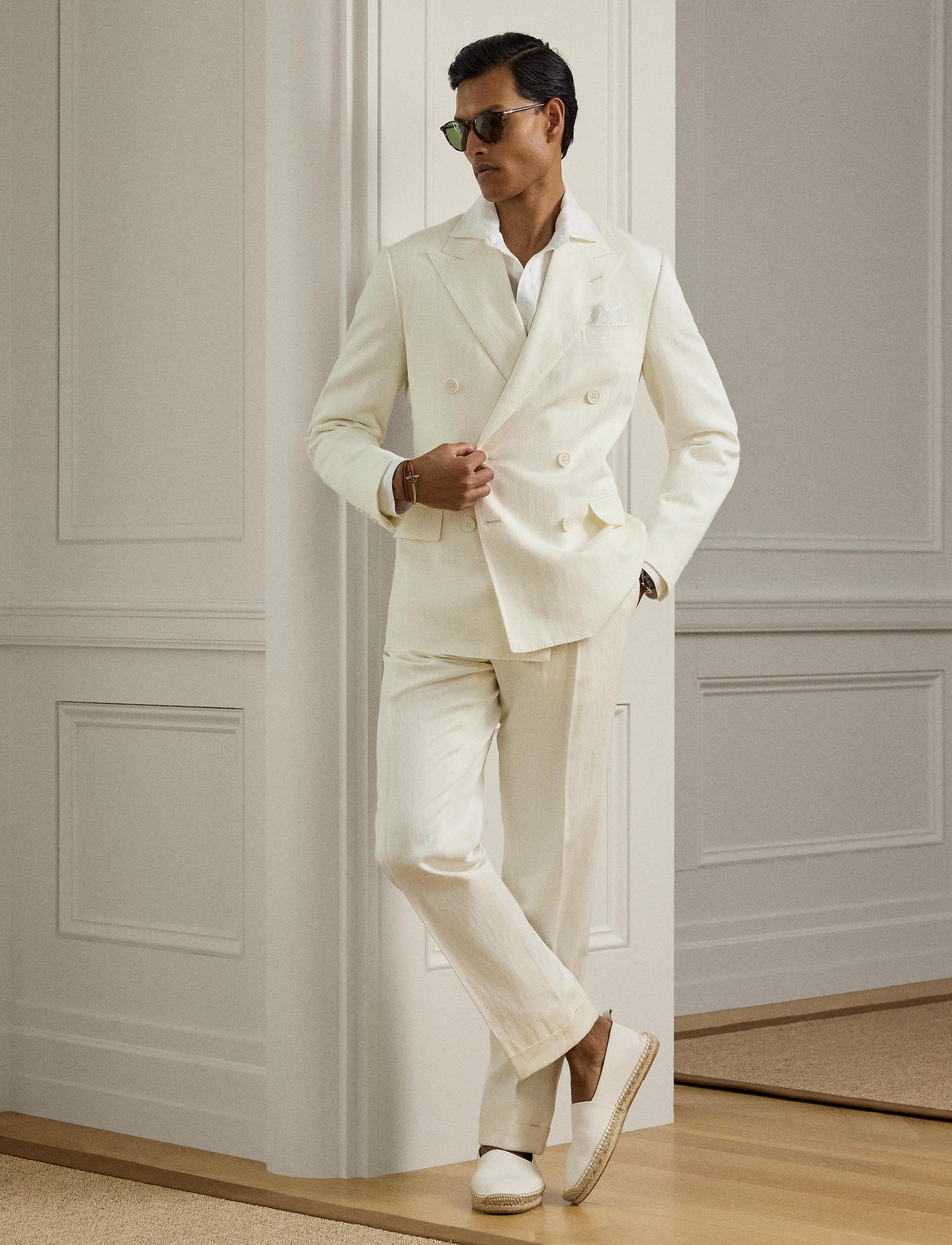 Shirt in braided linen - White