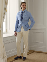 Linen and chambray shirt - Light Blue