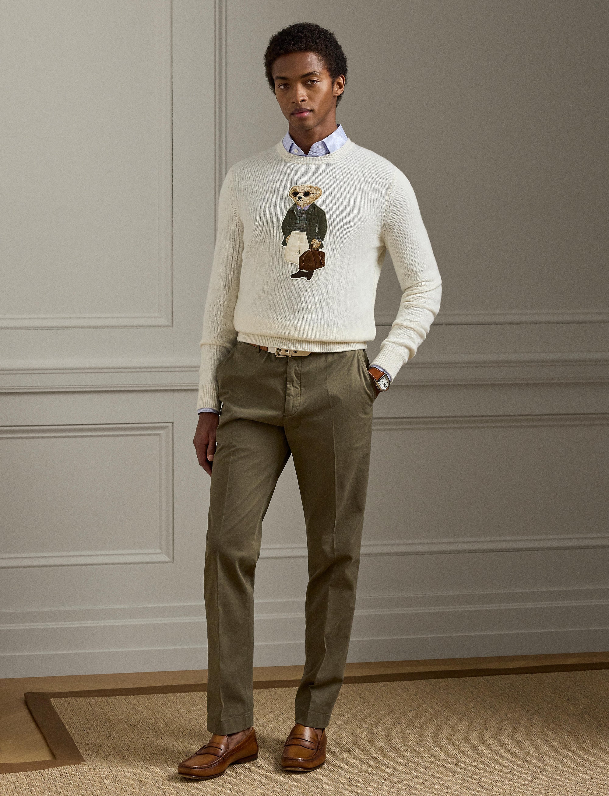 Pull Polo Bear en cachemire - Classic Cream