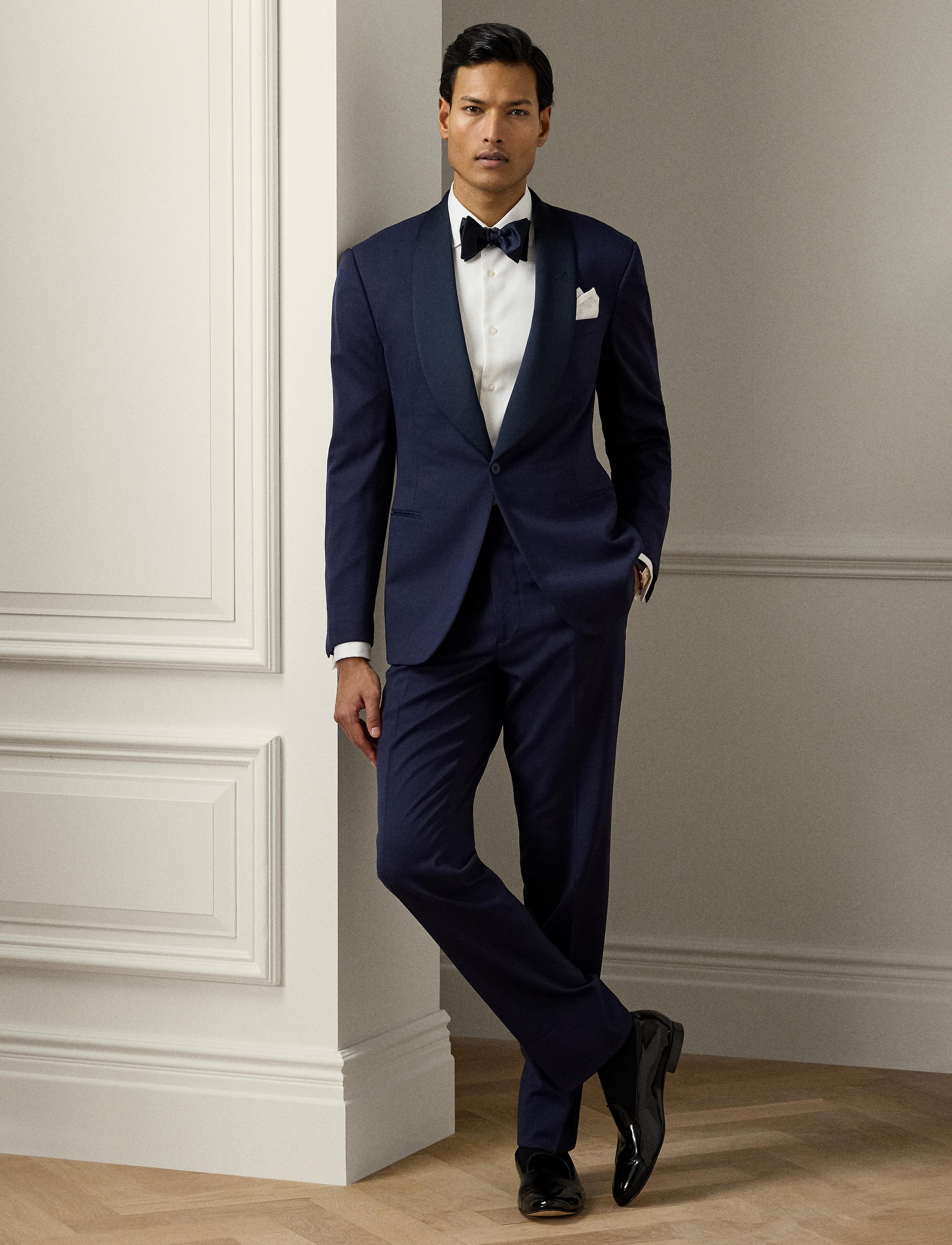 Dinner jacket shirt with piqué bib - White