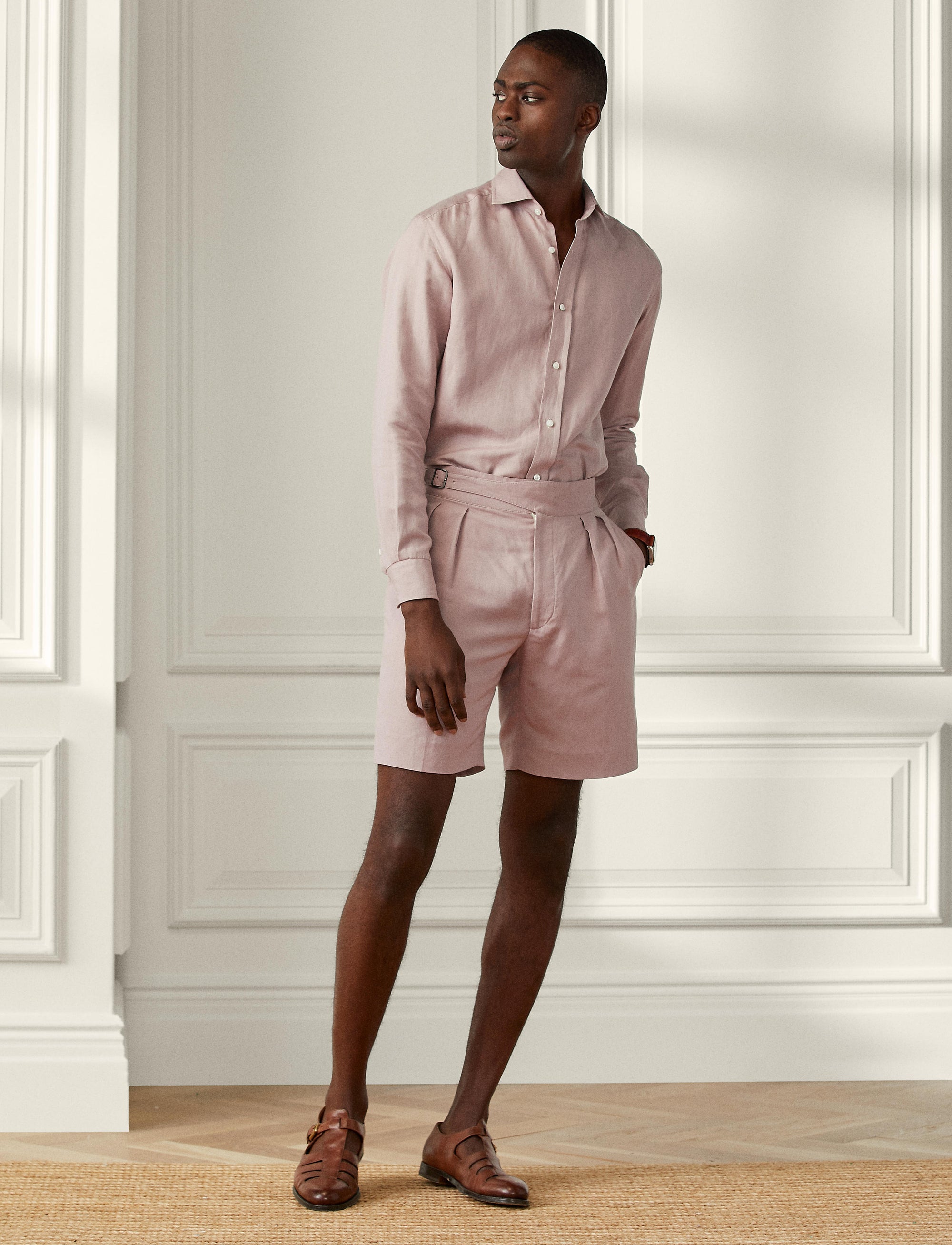 Linen and silk shirt - Dusty Pink