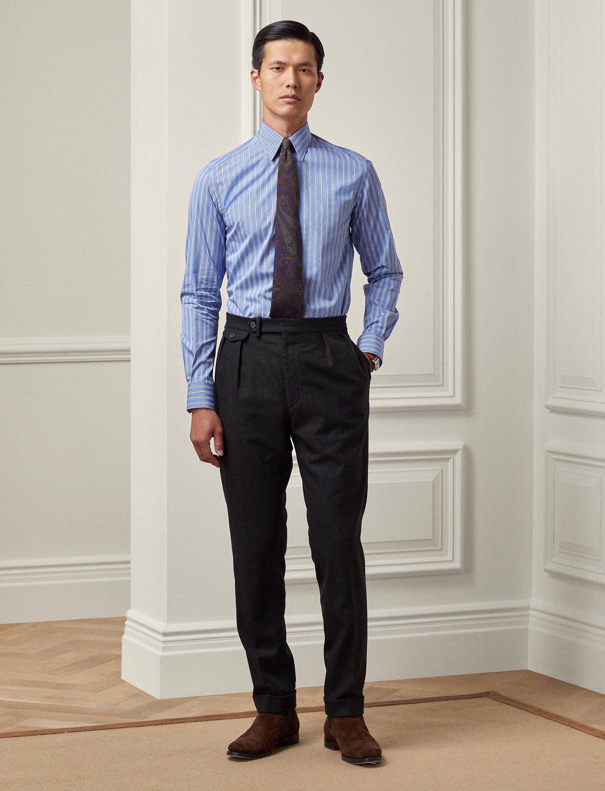 Chemise rayée en popeline - Bleu & Blanc