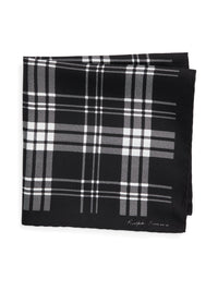 Pochette en sergé de soie écossais - Black & White