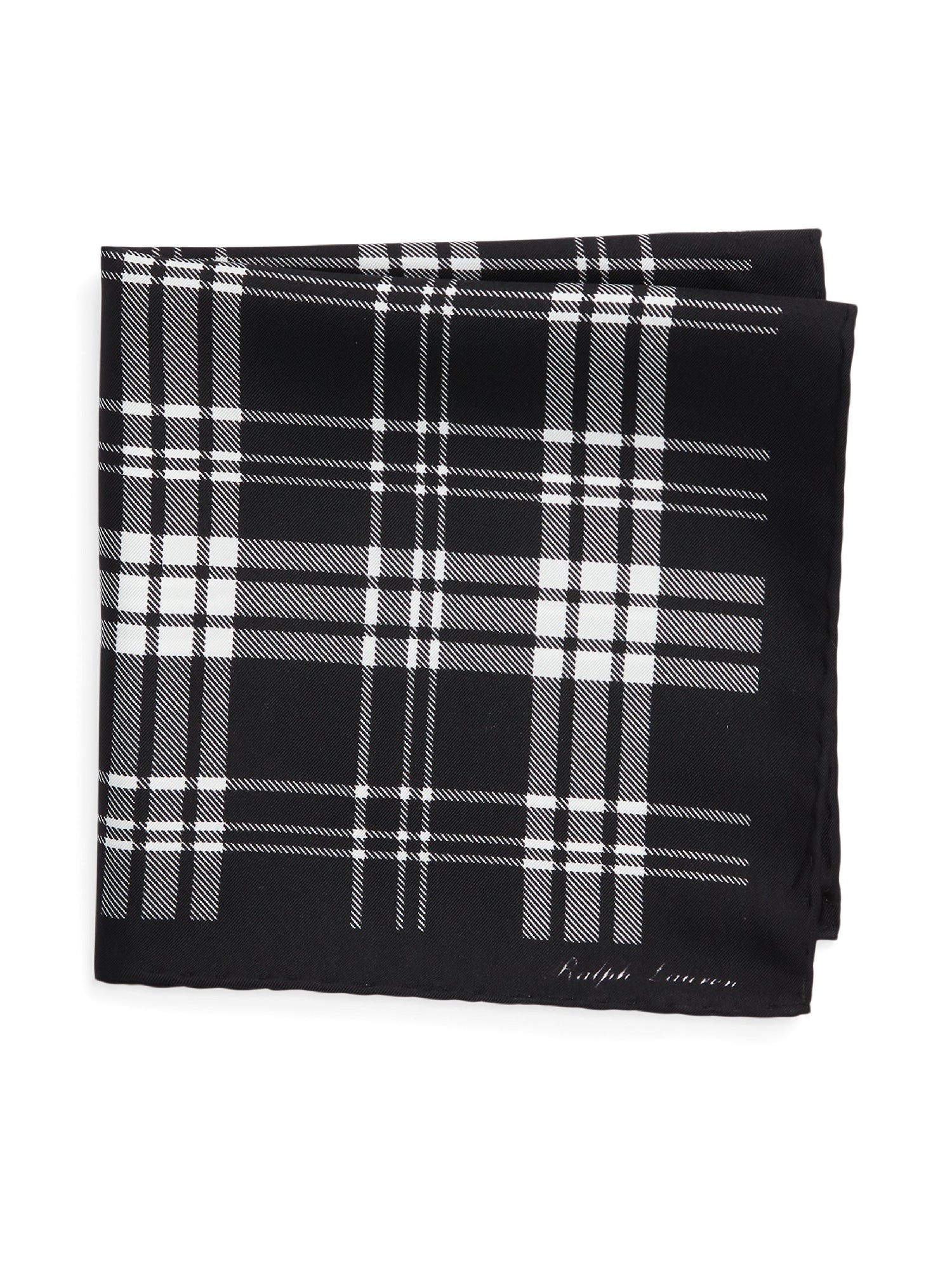 Pochette en sergé de soie écossais - Black & White