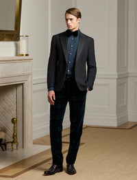 Chemise de smoking écossaise en popeline - Black, Navy & Green