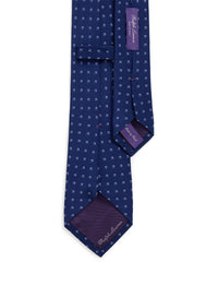 Square silk tie - Navy