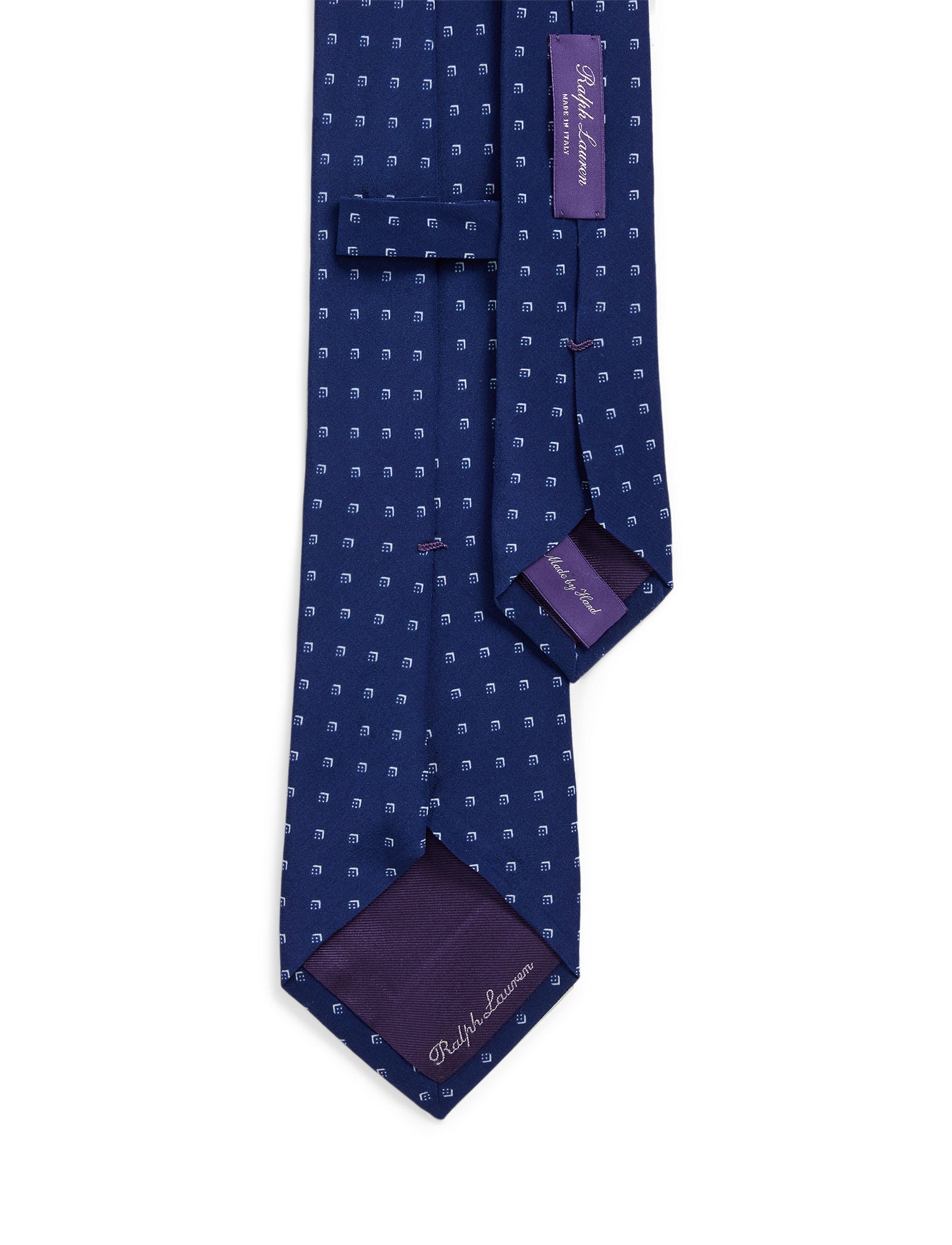 Square silk tie - Navy
