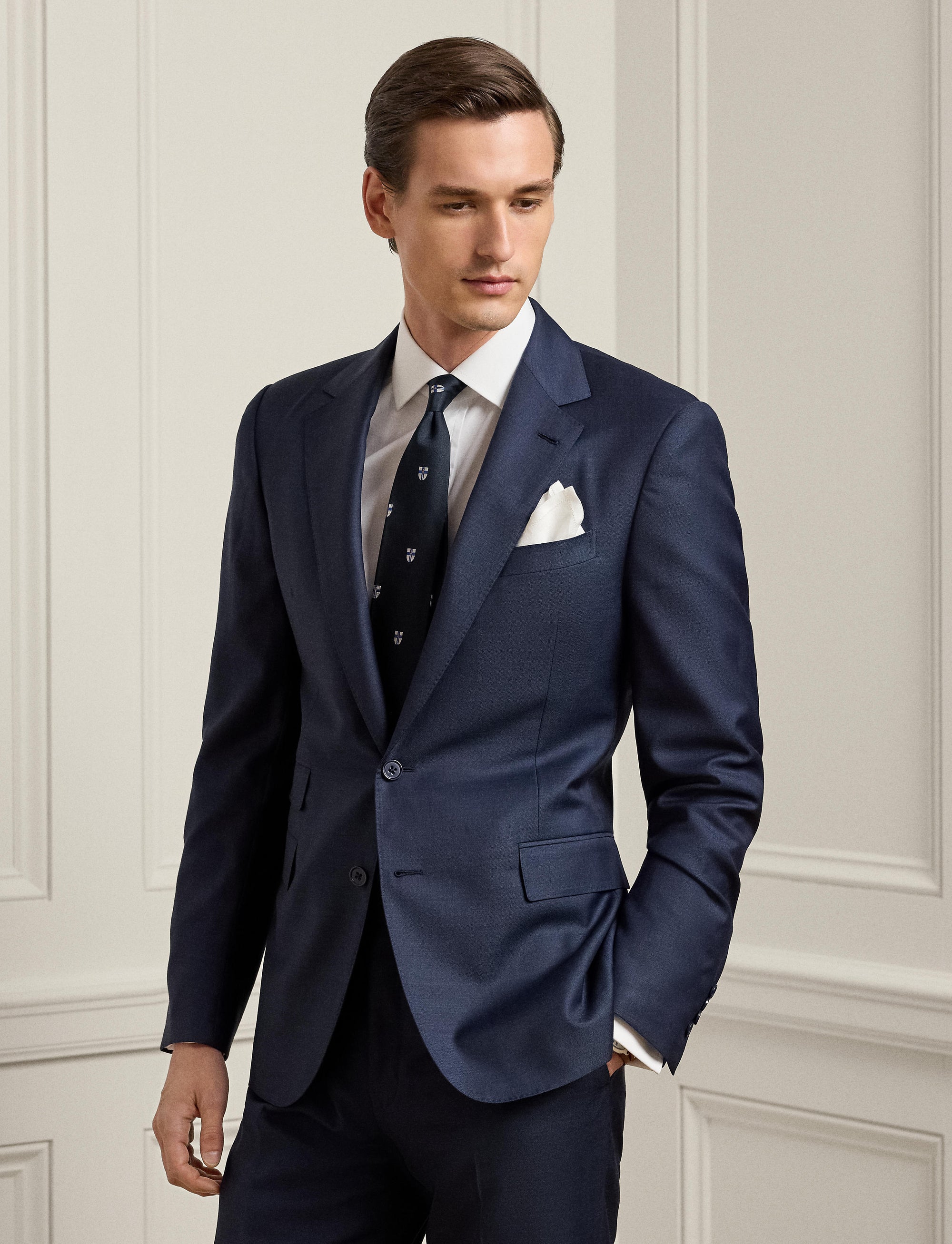 Costume Gregory peau de requin en laine - Navy