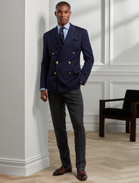 Gregory twill blazer with notched lapels - Navy
