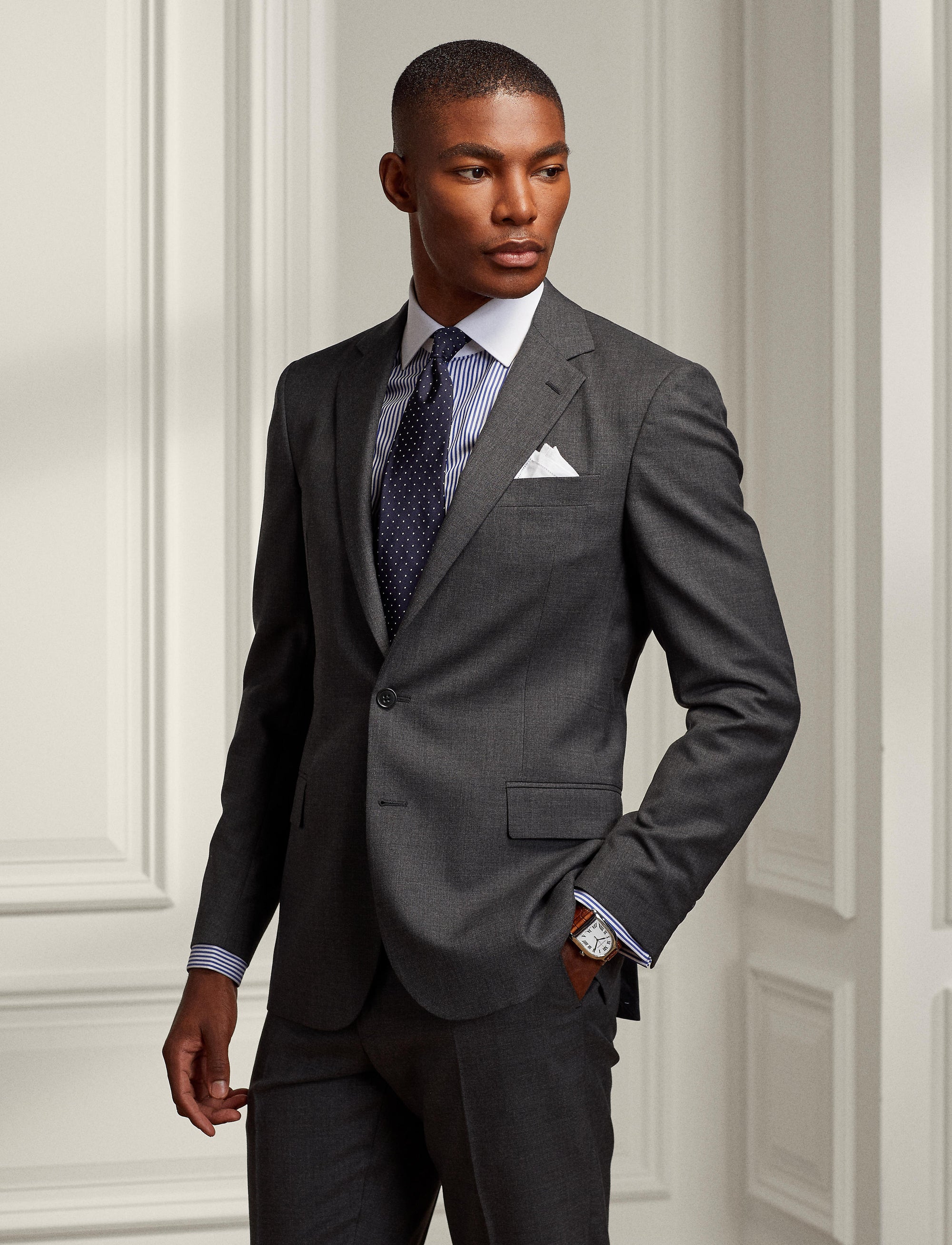 Gregory suit in wool twill - Charcoal