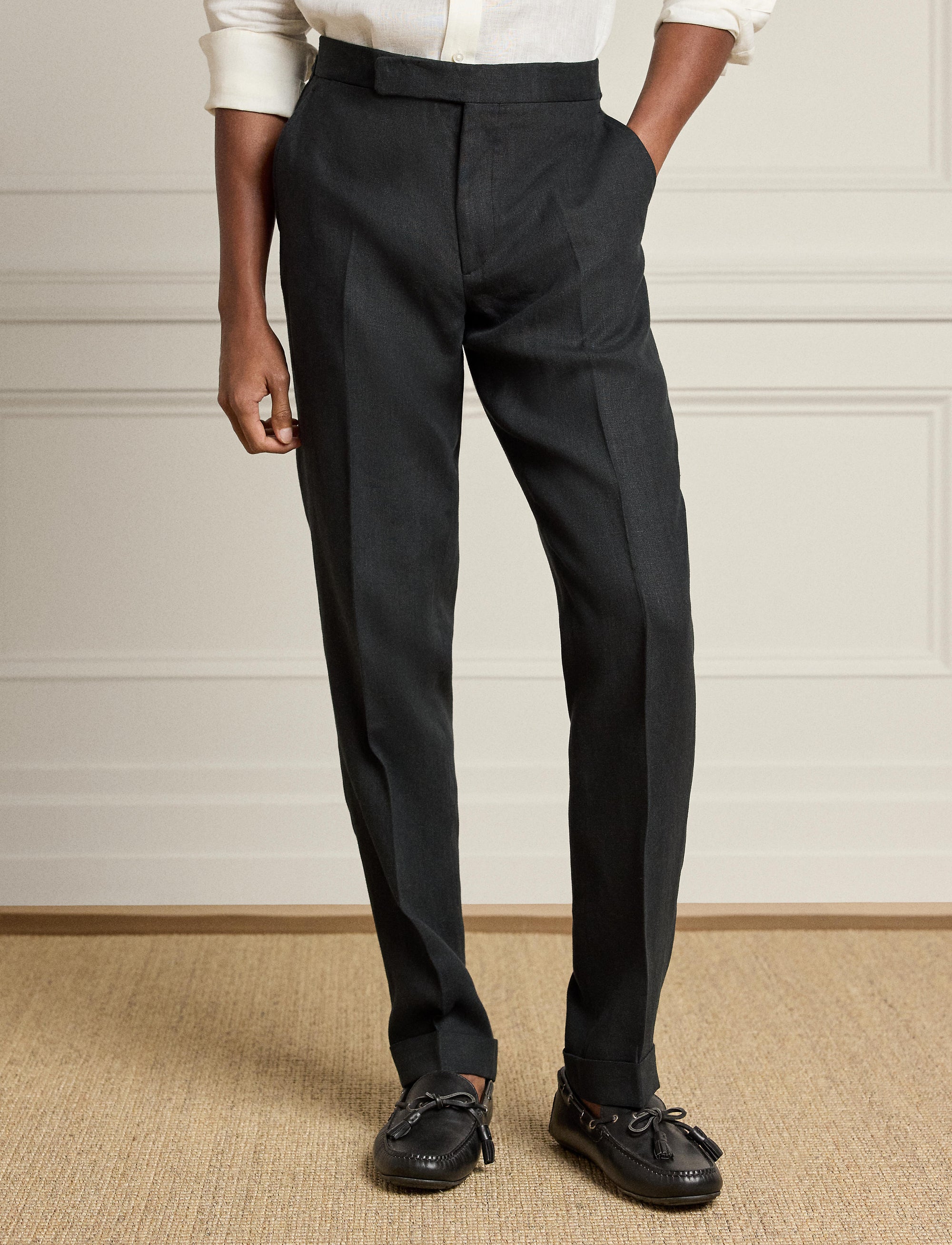 Gregory trousers in linen - Black