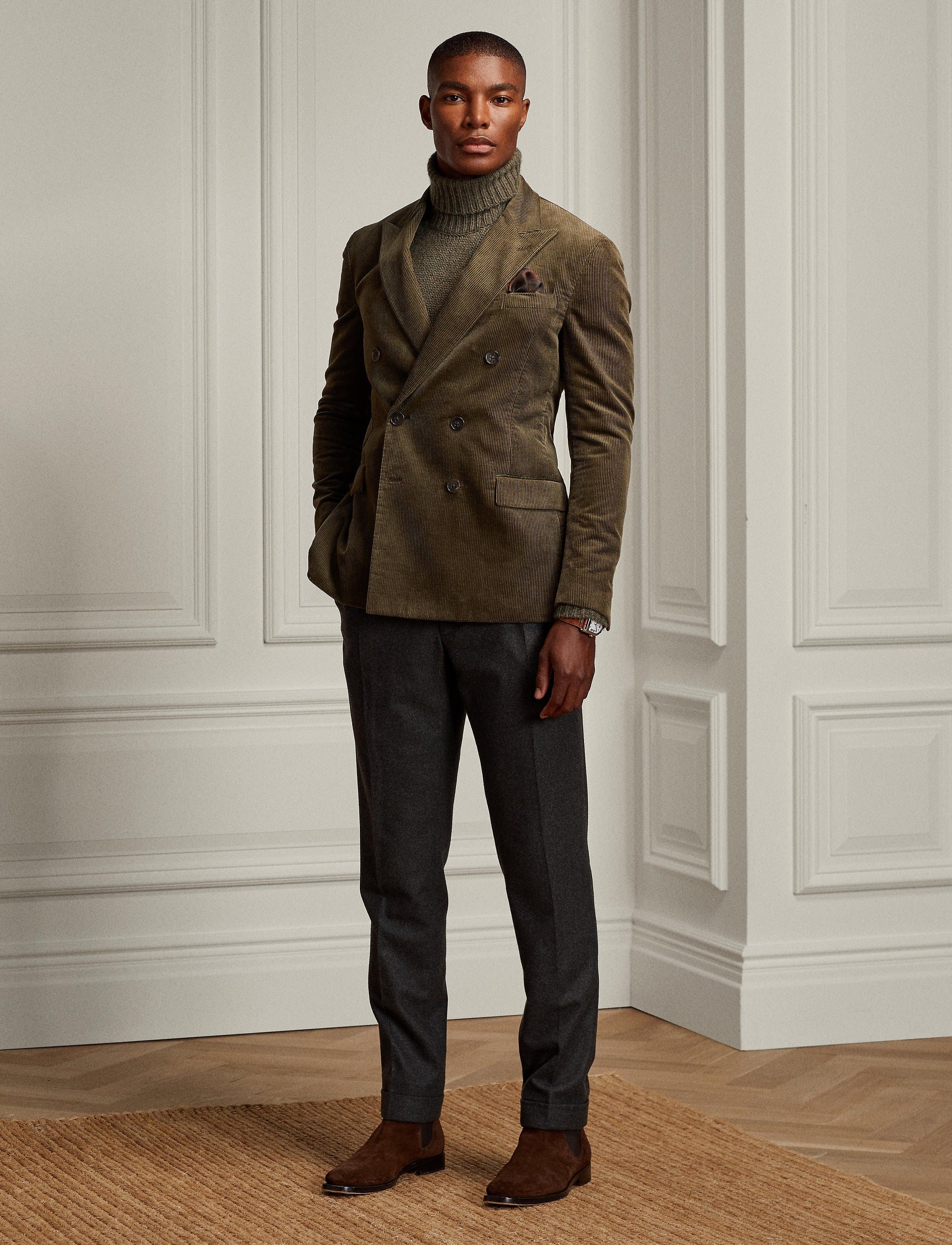Veste de costume Hadley en velours - Dusty Sage