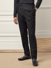 Gregory wool flannel trousers - Charcoal
