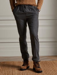 Wool flannel trousers - Medium Grey