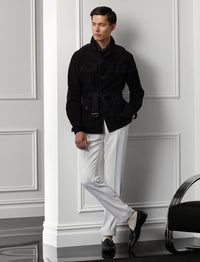 Belted suede jacket - Polo Black