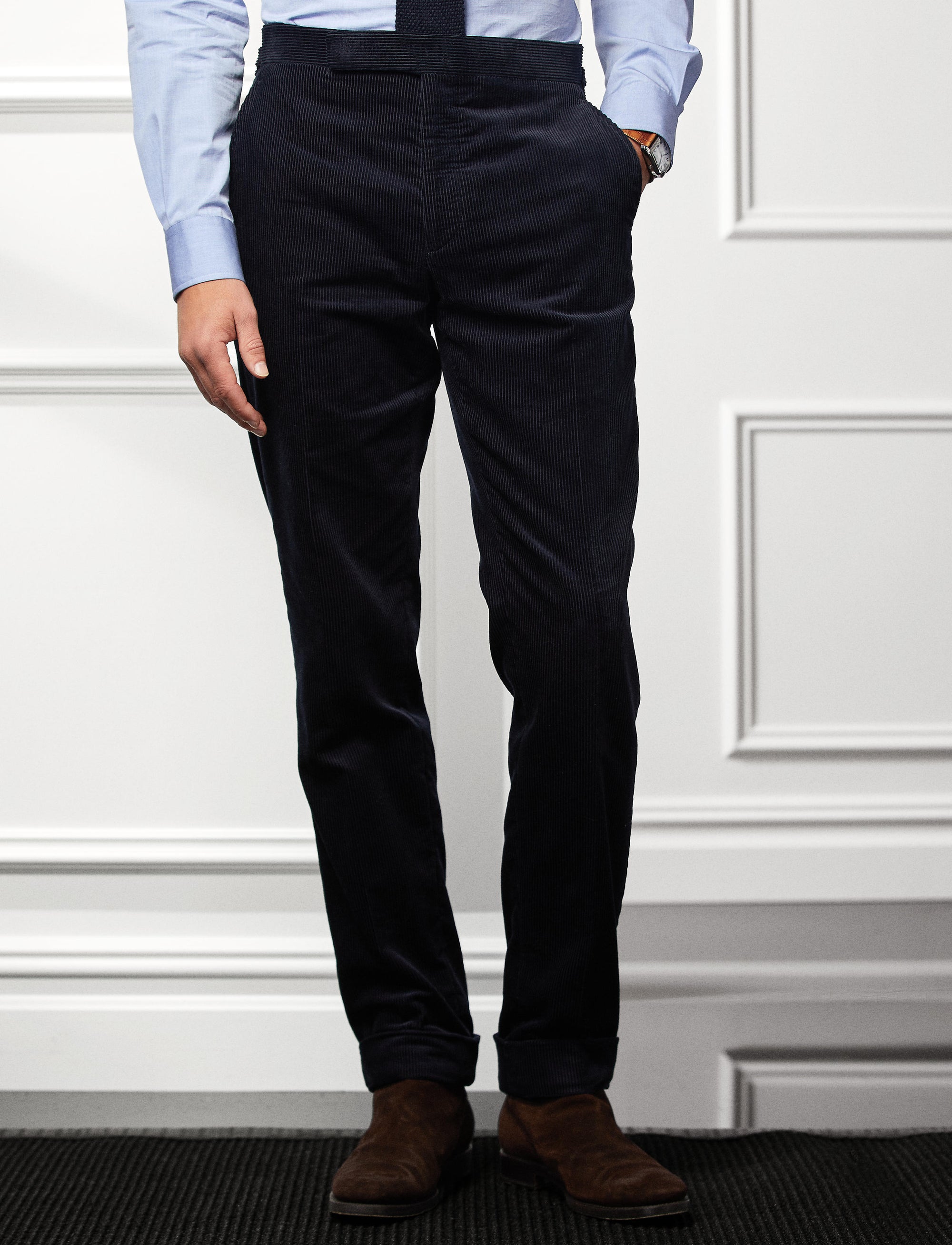 Pantalon Gregory en velours côtelé - Classic Chairman Navy